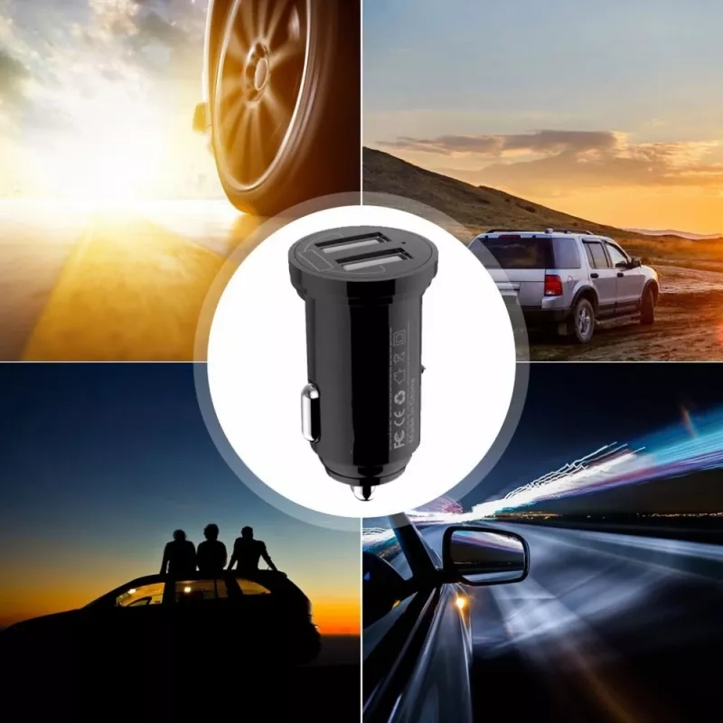Carregador de automóvel Techly Mini 2 portas USB-A 24W / 4,8A preto