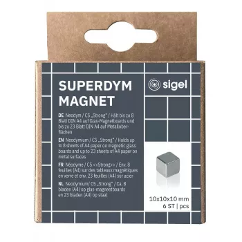 Íman de artesanato Sigel BA192 cubo neodímio prateado 10 mm