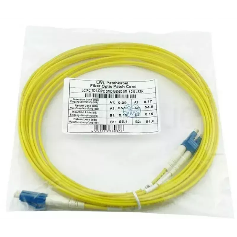 BlueOptics 040402G5120000015M cabo patch de fibra ótica LC-LC monomodo duplex, LC-UPC, 15 m, bege