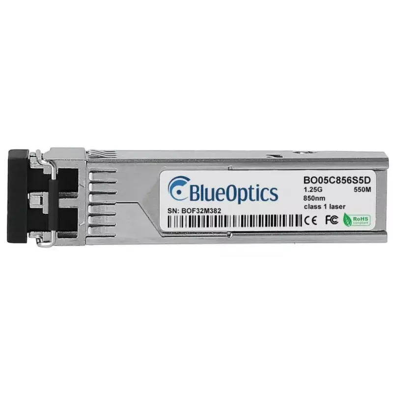 Transceptor SFP de fibra ótica BlueOptics J4858D-BO, 1250 Mbit/s, 850 nm, prateado