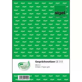 Bloco de notas Sigel GE513 A5 verde 50 folhas