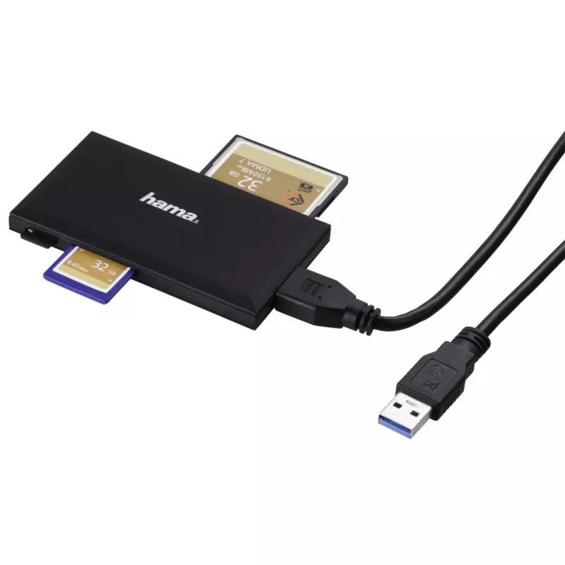 Leitor de cartões Hama 00181018 USB 3.2 Gen 1 (3.1 Gen 1) Type-A preto