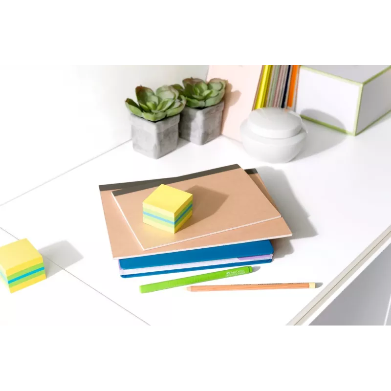 3M Post-it 2051L notas quadradas azul, verde, turquesa, amarelo 400 folhas autoadesivas