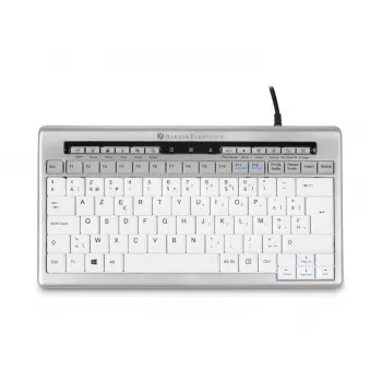 BakkerElkhuizen S-board 840 UK Qwerty, Tenkeyless (80 - 87%), Com fios, USB, Interruptores de tesoura, QWERTY, cinzento-claro, branco