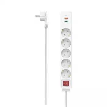 Hama 00223186 extensão de alimentação 1,4 m 5 tomadas interior branco
