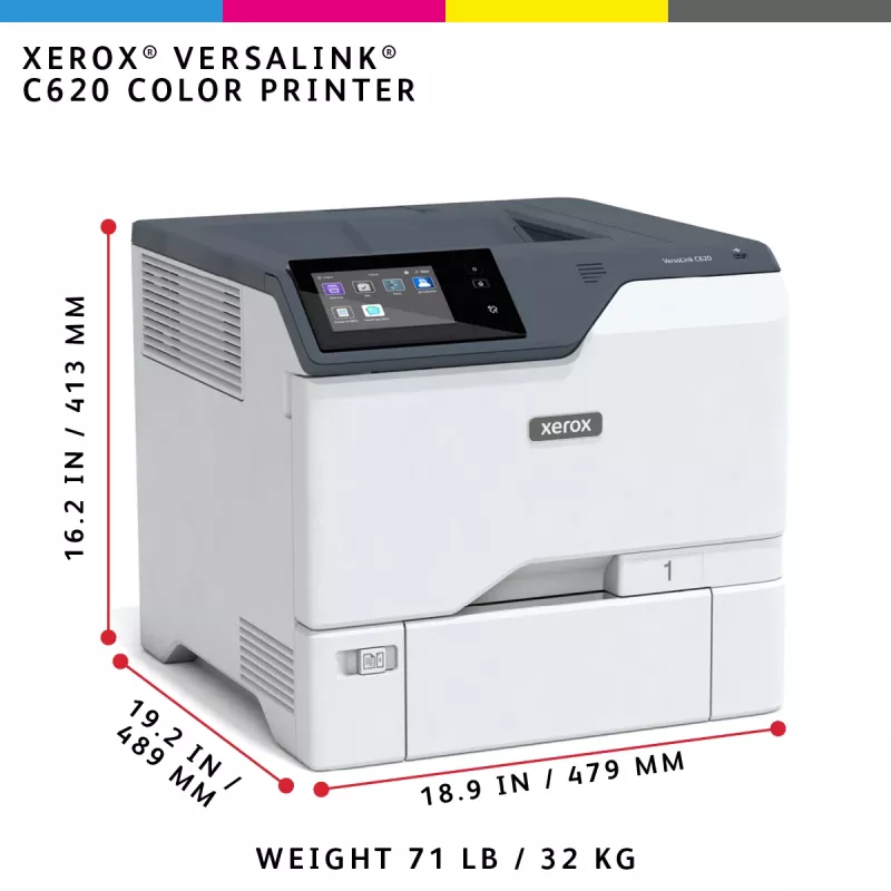 Xerox VersaLink C620 A4 50ppm Duplex Impressora PS3 PCL5e/6 2 bandejas 650 folhas