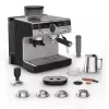 Máquina de café expresso KRUPS XP801T semiautomática com moinho integrado, depósito de água de 3 litros, saída para 2 chávenas, preto/aço inoxidável
