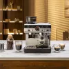 Máquina de café expresso KRUPS XP801T semiautomática com moinho integrado, depósito de água de 3 litros, saída para 2 chávenas, preto/aço inoxidável