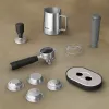 Máquina de café expresso KRUPS XP801T semiautomática com moinho integrado, depósito de água de 3 litros, saída para 2 chávenas, preto/aço inoxidável