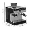 Máquina de café expresso KRUPS XP801T semiautomática com moinho integrado, depósito de água de 3 litros, saída para 2 chávenas, preto/aço inoxidável