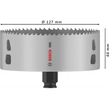 Bosch PRO Multi Material PC Plus, 44/127 mm, individual, broca, pladur, metal, metal não ferroso, plástico, madeira macia, preto, cinzento, aço-cobalto, liga de cobalto aço rápido (HSS-Co)