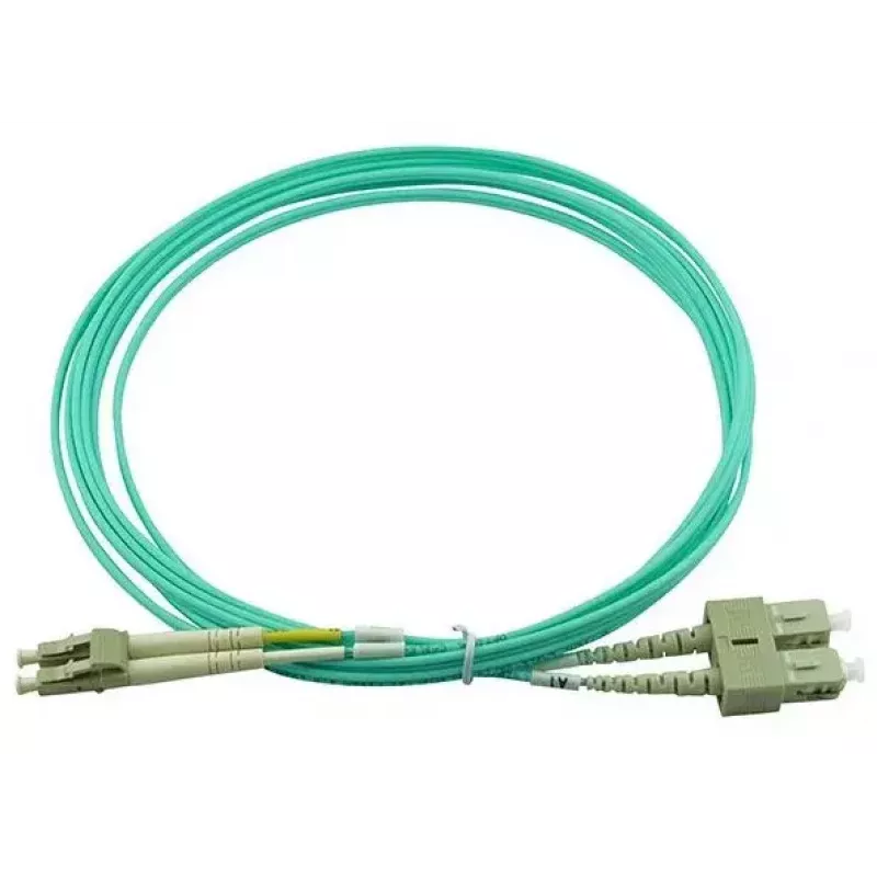 BlueOptics 055702T512000001M-BO cabo de ligação de fibra ótica duplex, LC-SC multimodo OM3, 1 m, LC-UPC/SC-UPC, bege