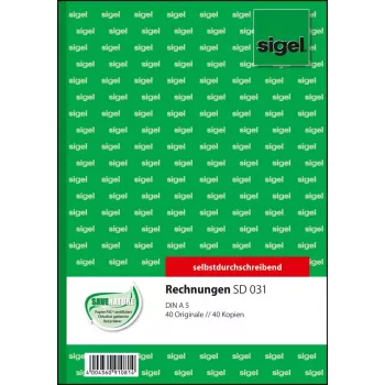 Formulário comercial Sigel SD031 verde A5 80 folhas