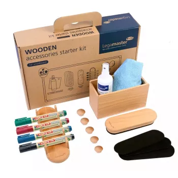Conjunto de acessórios Legamaster WOODEN 17 peças certificado FSC