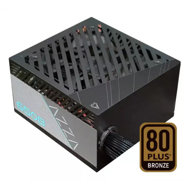 Fonte de alimentação AZZA PSAZ-650B (ATX3.1) 650 W, 20+4 pinos ATX, não modular, 80 PLUS Bronze, preta