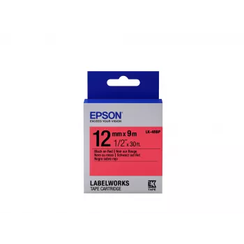 Cartucho de etiquetas Epson Pastel LK-4RBP preto/vermelho 12 mm (9 m)