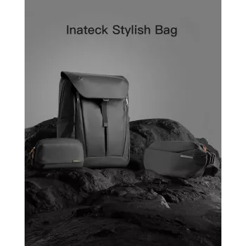 Bolsa de tiracolo Inateck LB03014 — unissexo poliéster 900D, fecho de correr, 4 l, preto