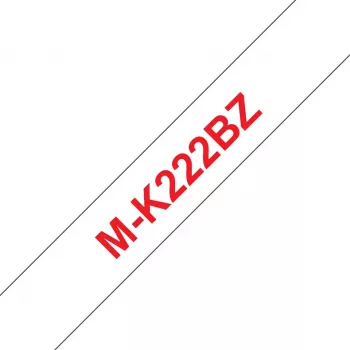 Fita de etiquetagem Brother M-K222BZ vermelho sobre branco