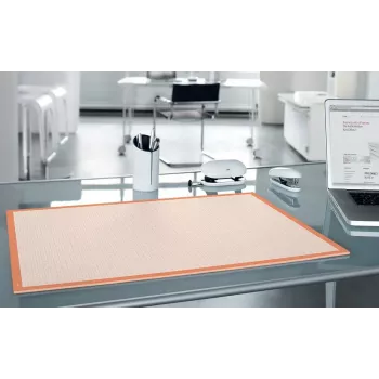 Tapete de secretária Sigel HO270 — tapete de papel para secretária, laranja/branco, 595×410 mm