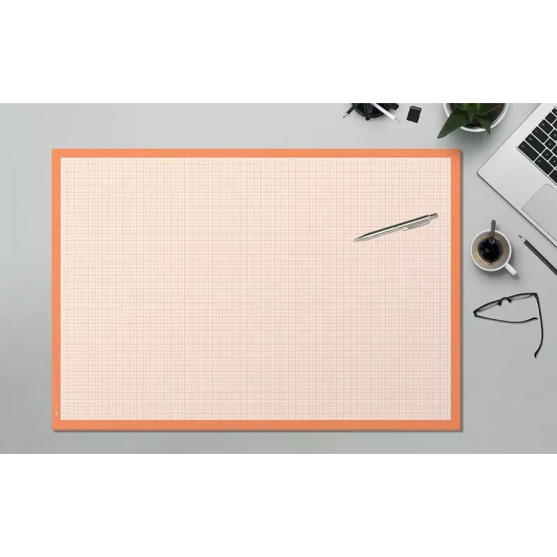 Tapete de secretária Sigel HO270 — tapete de papel para secretária, laranja/branco, 595×410 mm