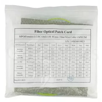 Cabo de fibra ótica MPO 4x LC BlueOptics CBL-MPO12-4LC-SMF-10M 10m G.657.A1