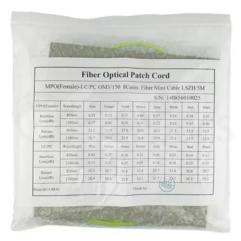 Cabo de fibra ótica MPO 4x LC BlueOptics CBL-MPO12-4LC-SMF-10M 10m G.657.A1