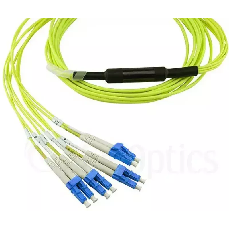 Cabo de fibra ótica MPO 4x LC BlueOptics CBL-MPO12-4LC-SMF-10M 10m G.657.A1