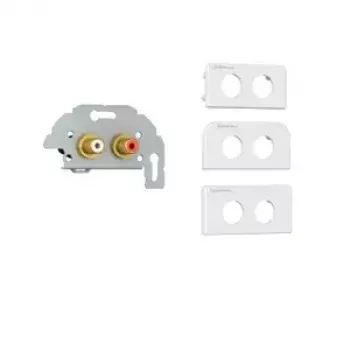 Kindermann Konnect Design Click 2x RCA áudio L/R módulo de ficha, cinzento/branco (7456000410)