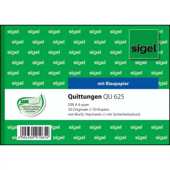 Formulário comercial Sigel QU625 verde A6 100 folhas