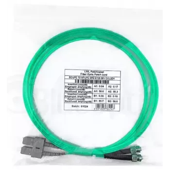 Cabo de fibra ótica BlueOptics SFP3233EU0.5MK SC ST OM3 0,5 m azul-água