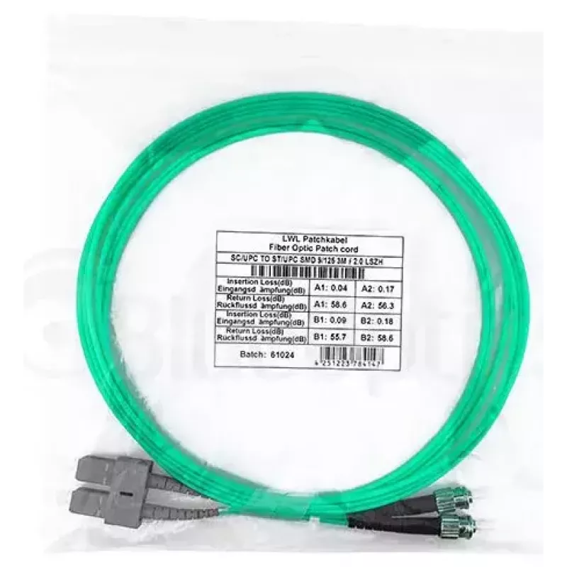 Cabo de fibra ótica BlueOptics SFP3233EU0.5MK SC ST OM3 0,5 m azul-água