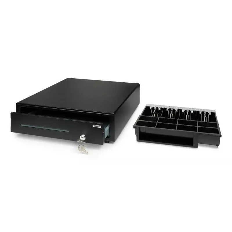 Gaveta de caixa eletrónica Safescan SD-4141, caixa em aço, preto, 410×415×115 mm, inclui 6 chaves