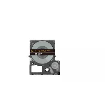 Fita para impressora de etiquetas Epson LK-5BKP preto dourado 1,8 cm