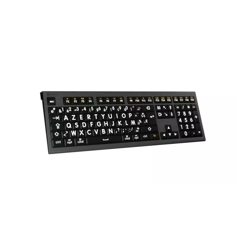 Logickeyboard teclado USB AZERTY francês LKB-LPWB-A2M-FR com fio interruptores de tesoura