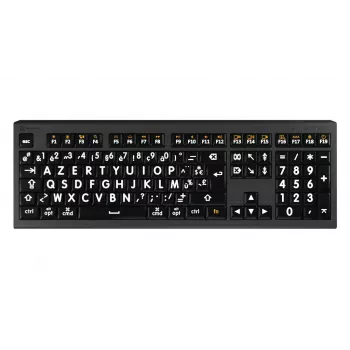 Logickeyboard teclado USB AZERTY francês LKB-LPWB-A2M-FR com fio interruptores de tesoura