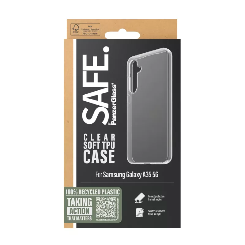 Capa TPU PanzerGlass SAFE. by ® Samsung Galaxy A35 5G | Transparente
