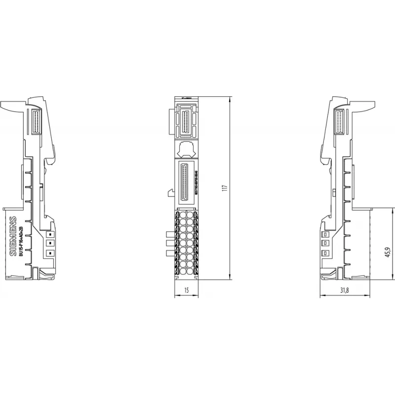 Siemens 6ES7193-6BP00-0BA0 Terminais elétricos