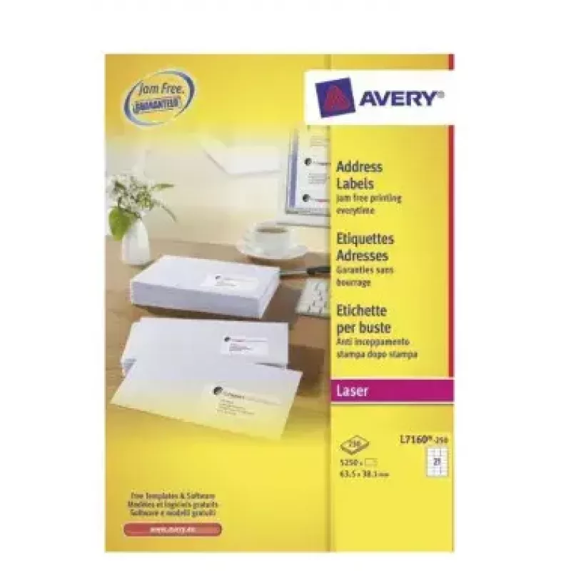 Etiquetas autocolantes Avery L7160-250