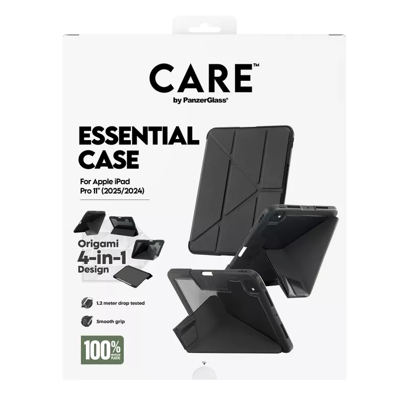 Capa PanzerGlass CARE by ® TPU Essential Case preta iPad Pro 11 polegadas (2024-2025)