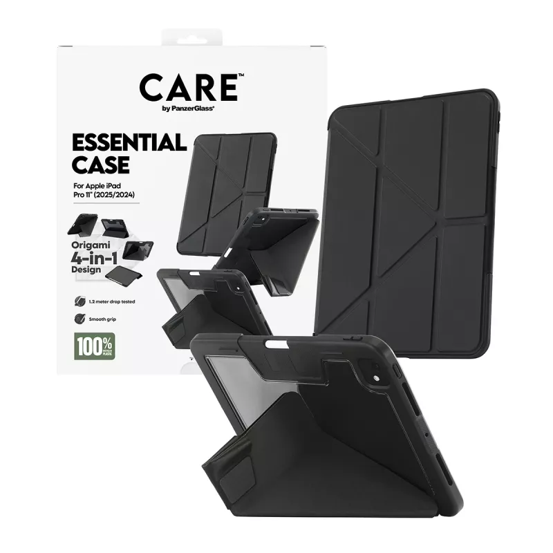 Capa PanzerGlass CARE by ® TPU Essential Case preta iPad Pro 11 polegadas (2024-2025)