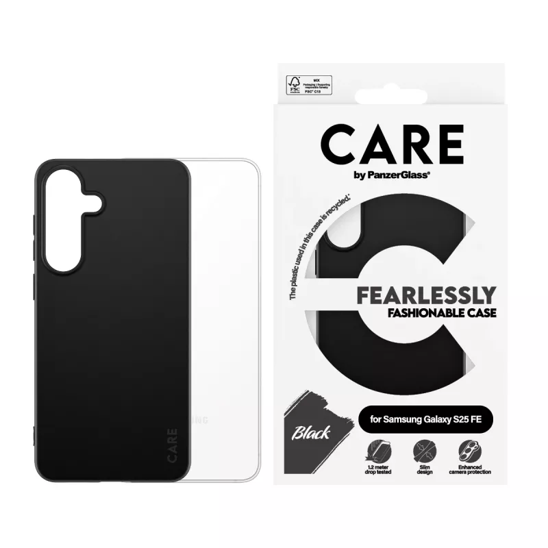 Capa TPU PanzerGlass CARE™ by ® preta Samsung Galaxy S25 FE 5G
