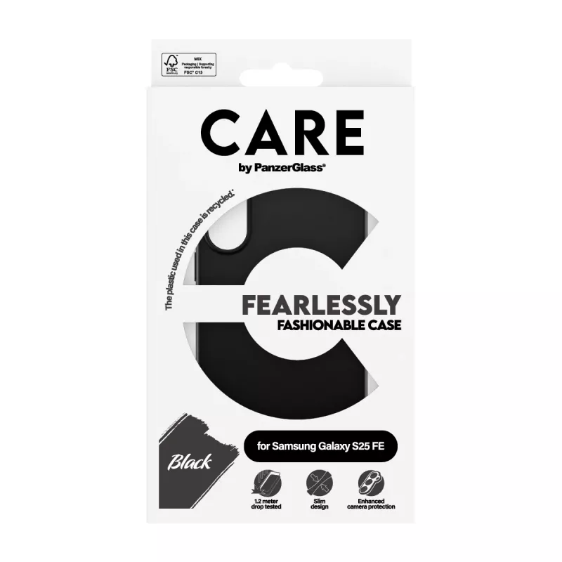 Capa TPU PanzerGlass CARE™ by ® preta Samsung Galaxy S25 FE 5G
