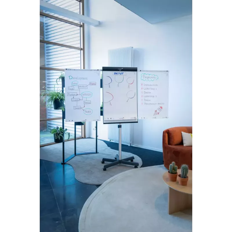 Flipchart móvel Legamaster SKETCH PRO com base em estrela aço 5 rodas