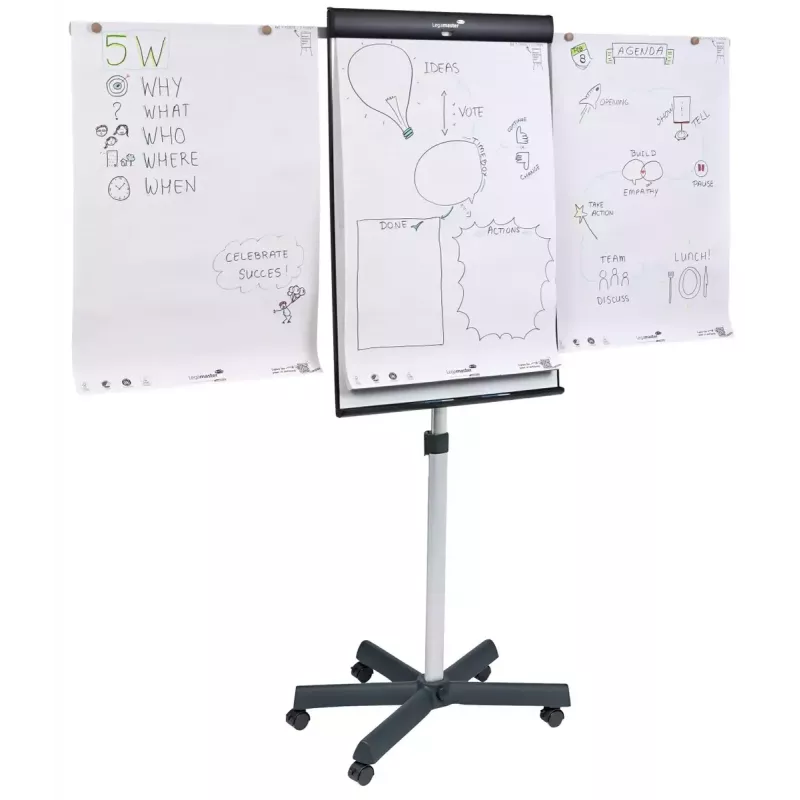Flipchart móvel Legamaster SKETCH PRO com base em estrela aço 5 rodas