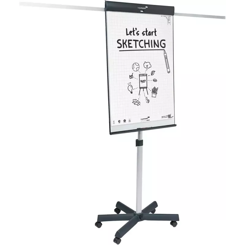 Flipchart móvel Legamaster SKETCH PRO com base em estrela aço 5 rodas