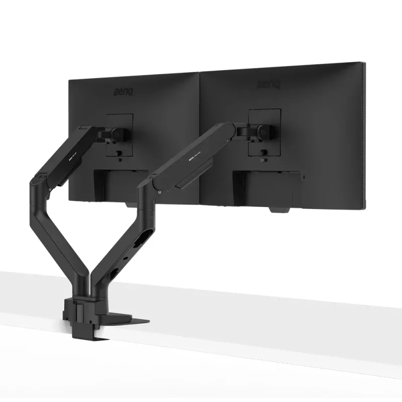 Braço de monitor BenQ BDH01 Dual, regulável em altura, preto, compatível com VESA