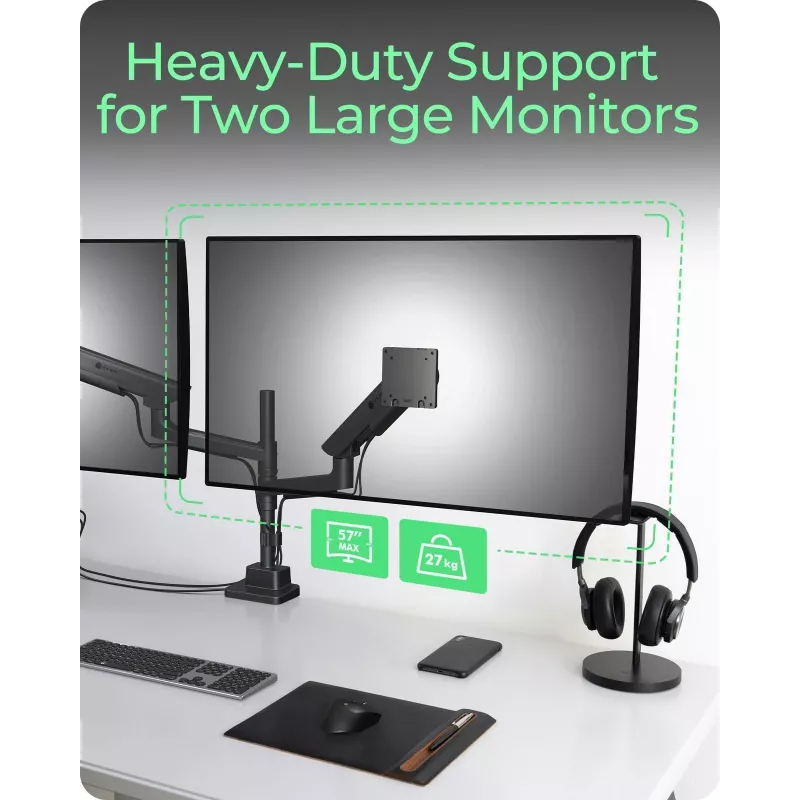ICY BOX IB-MS702-T Suporte de monitor 144,8 cm (57