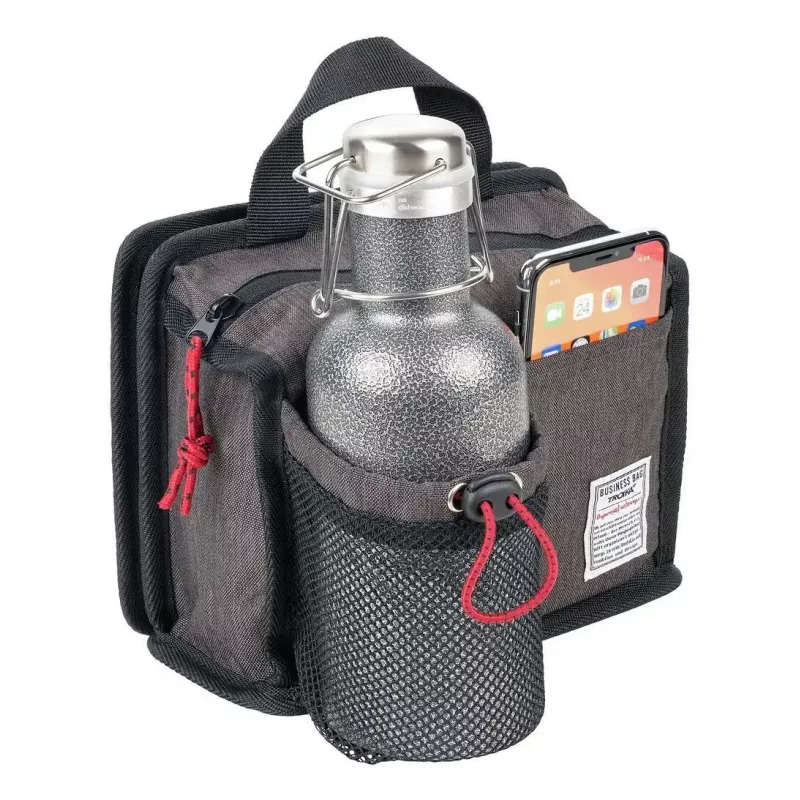 Mala de mão/mala de ombro para trolley TROIKA BBG67/GY — Poliéster, preto/cinzento, 200×50×175 mm, fecho de correr
