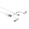 dbramante1928 re-charge - cabo 3-em-1 – USB-A para USB-A, C e Lightning - branco
