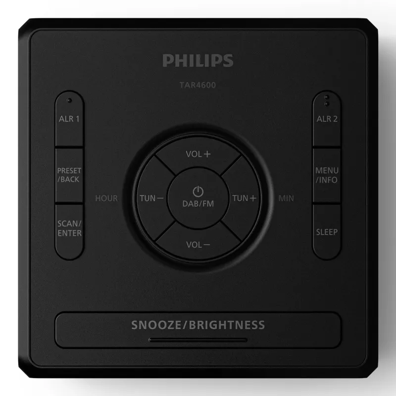 Despertador digital Philips TAR4600/10 preto LCD AC/pilha